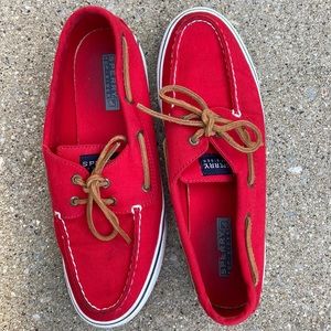 Red Sperry Top-Sider Women’s Boat Shoes Size 8.5